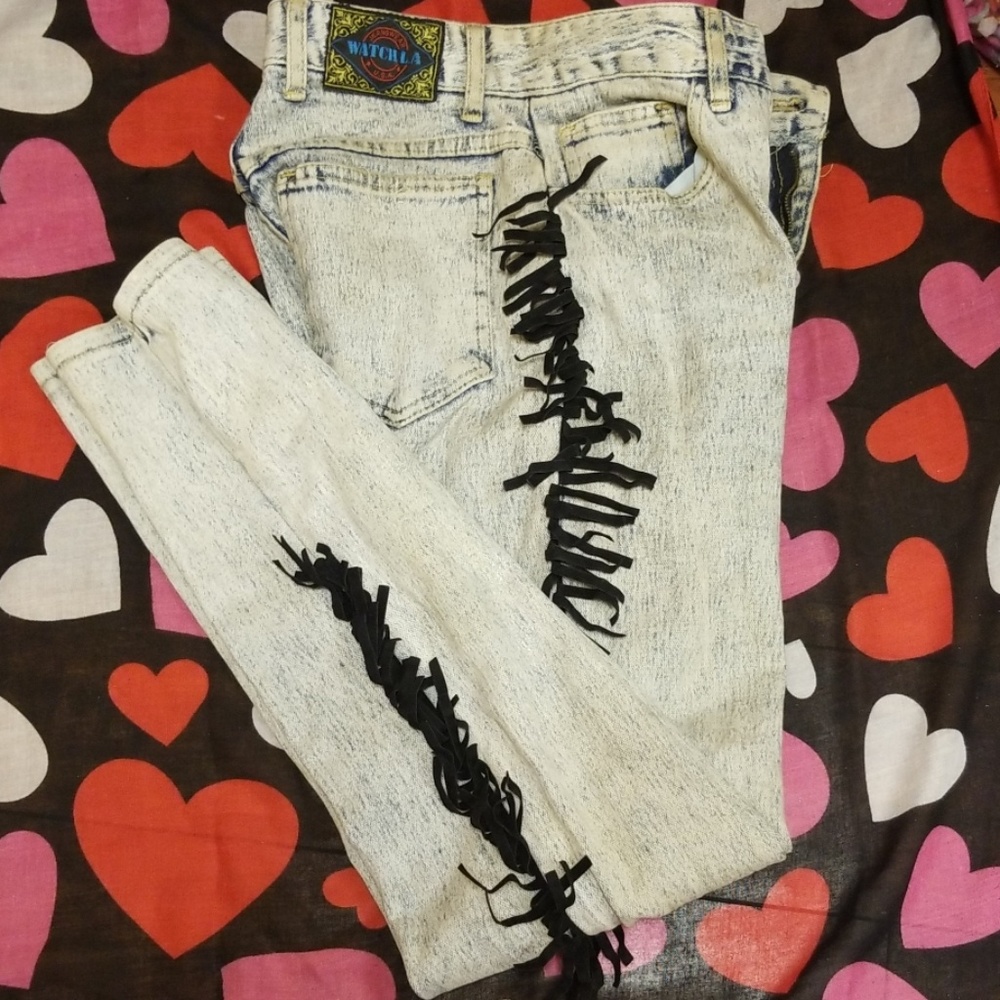 Jeans with fringes on each side - Picture 5 of 7